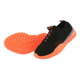 Big Star buty sportowe wsuwane/wiązane FF274342 bezbarwne czarne pomarańczowe 5