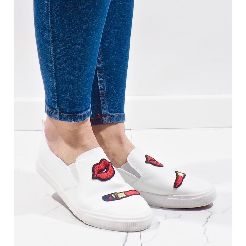 Białe trampki z nadrukami G1202A-2 1