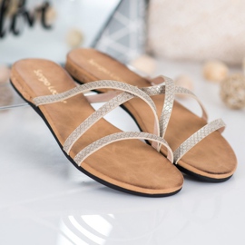 Sergio Leone Stylowe Klapki żółte 2