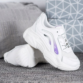 SHELOVET Modne Sneakersy Na Platformie białe 1