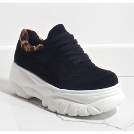 Czarne sneakersy sportowe z eko-zamszu 7816-Y 1