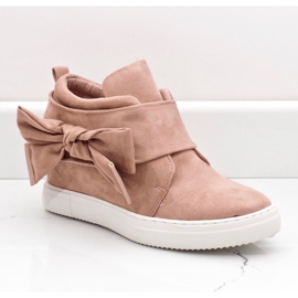 Różowe Zamszowe Sneakersy XW37320 1
