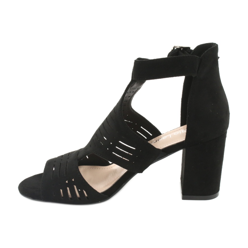 Sandały z cholewką zamszowe  Sergio Leone SK903 czarne 2