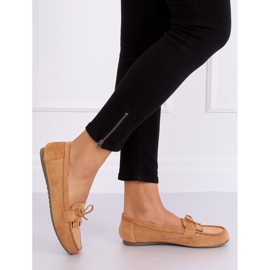 Mokasyny damskie klasyczne camel 77-202 Camel brązowe 2
