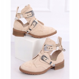 Botki cut out beżowe ZE01P Beige beżowy 4