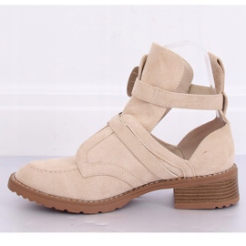 Botki cut out beżowe ZE01P Beige beżowy 3