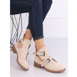 Botki cut out beżowe ZE01P Beige beżowy 6
