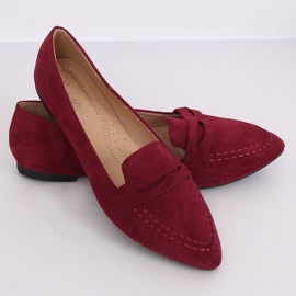 Mokasyny damskie bordowe CH-1M6 Wine Red czerwone 1