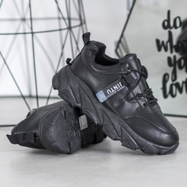 Bella Paris Sznurowane Czarne Sneakersy 1