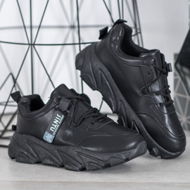 Bella Paris Sznurowane Czarne Sneakersy 2