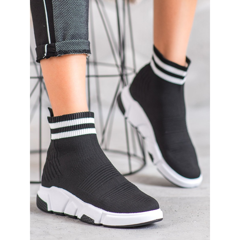 SHELOVET Wsuwane Buty Z Paskami czarne 1