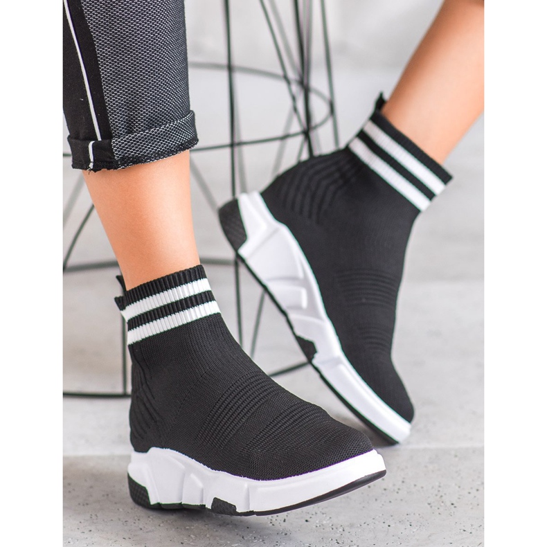 SHELOVET Wsuwane Buty Z Paskami czarne 2