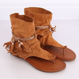 Japonki z cholewką camel SL1011 Camel brązowe 1
