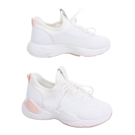 Buty sportowe z siateczką białe B0-547 Pink 4
