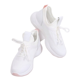 Buty sportowe z siateczką białe B0-547 Pink 3