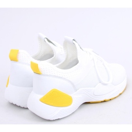 Buty sportowe z siateczką białe B0-547 Yellow 2