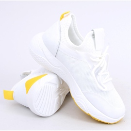 Buty sportowe z siateczką białe B0-547 Yellow 1