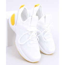 Buty sportowe z siateczką białe B0-547 Yellow 3
