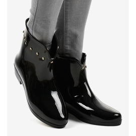 Czarne krótkie kalosze z cyrkoniami SD97E-1 2