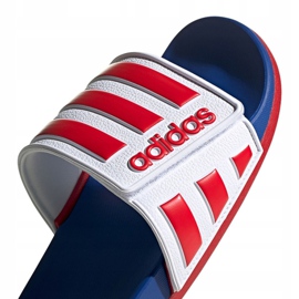 Klapki adidas Adilette Comfort Adj M EG1346 białe czerwone niebieskie 5