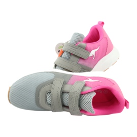 KangaROOS buty sportowe na rzepy 18506 grey/neon pink różowe szare 6