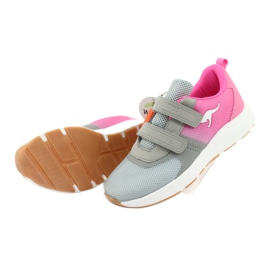 KangaROOS buty sportowe na rzepy 18506 grey/neon pink różowe szare 5