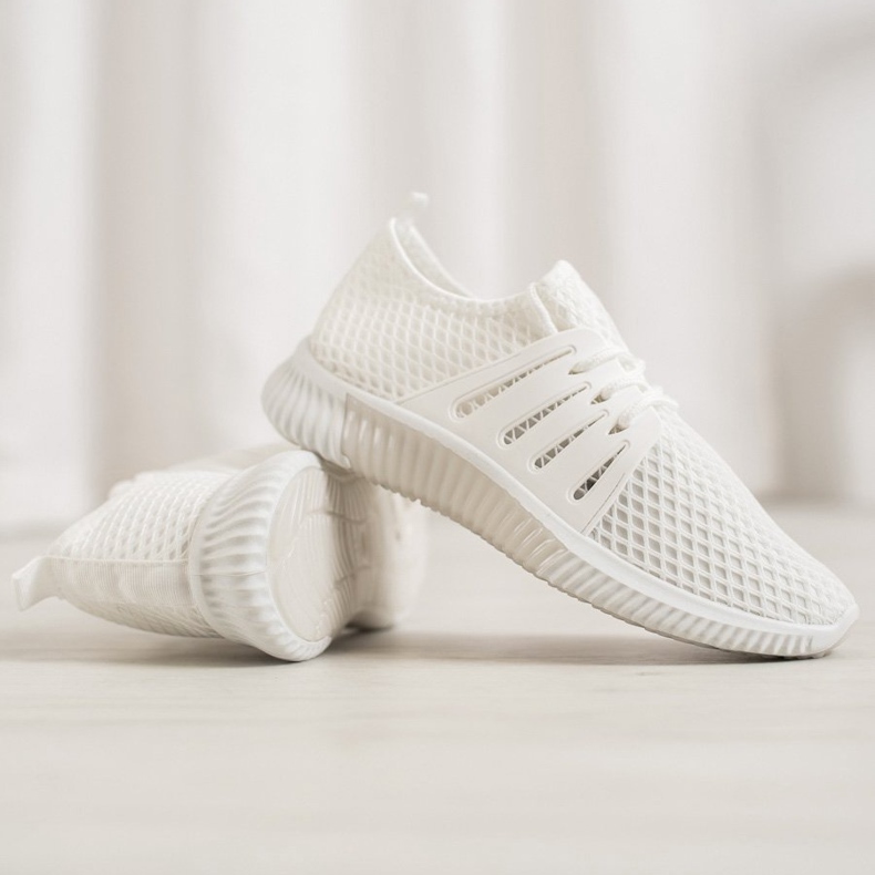SHELOVET Stylowe Buty Z Siateczką białe 1