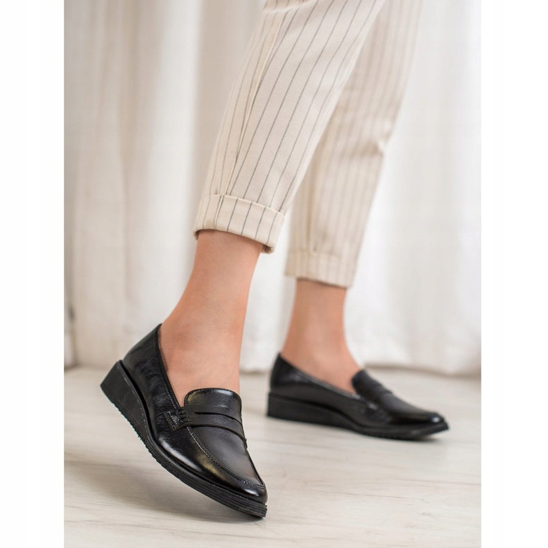 Goodin Czarne Mokasyny Na Koturnie 1