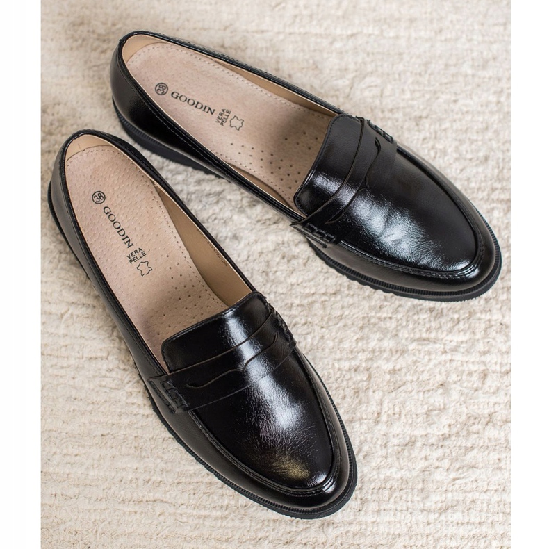Goodin Czarne Mokasyny Na Koturnie 2