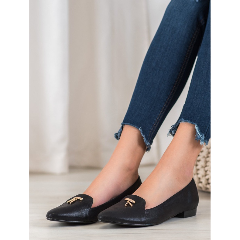 Goodin Błyszczące Czarne Baleriny 1