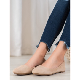 SHELOVET Wygodne Baleriny brązowe 1