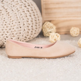 SHELOVET Wygodne Baleriny brązowe 2