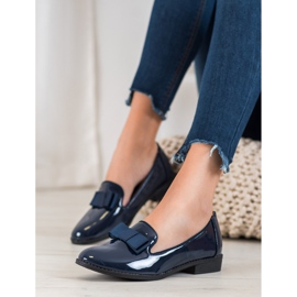 Fama Lakierowane Lordsy Z Kokardą niebieskie 2