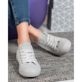 SHELOVET Szare Tekstylne Trampki 1