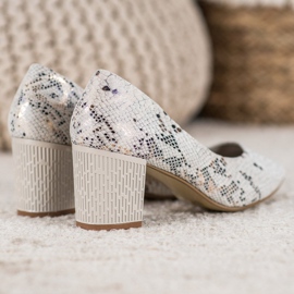 Goodin Czółenka Na Słupku Snake Print wielokolorowe 1