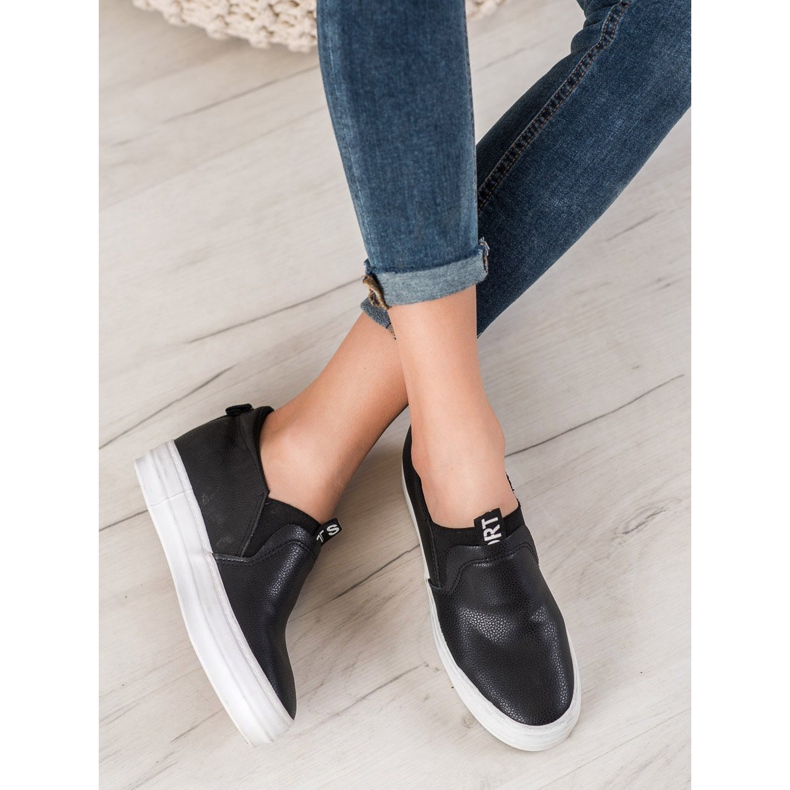 Bona Czarne Buty Slip On 2