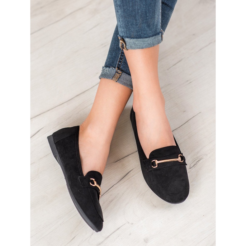 Bestelle Stylowe Mokasyny Z Ozdobą czarne 1