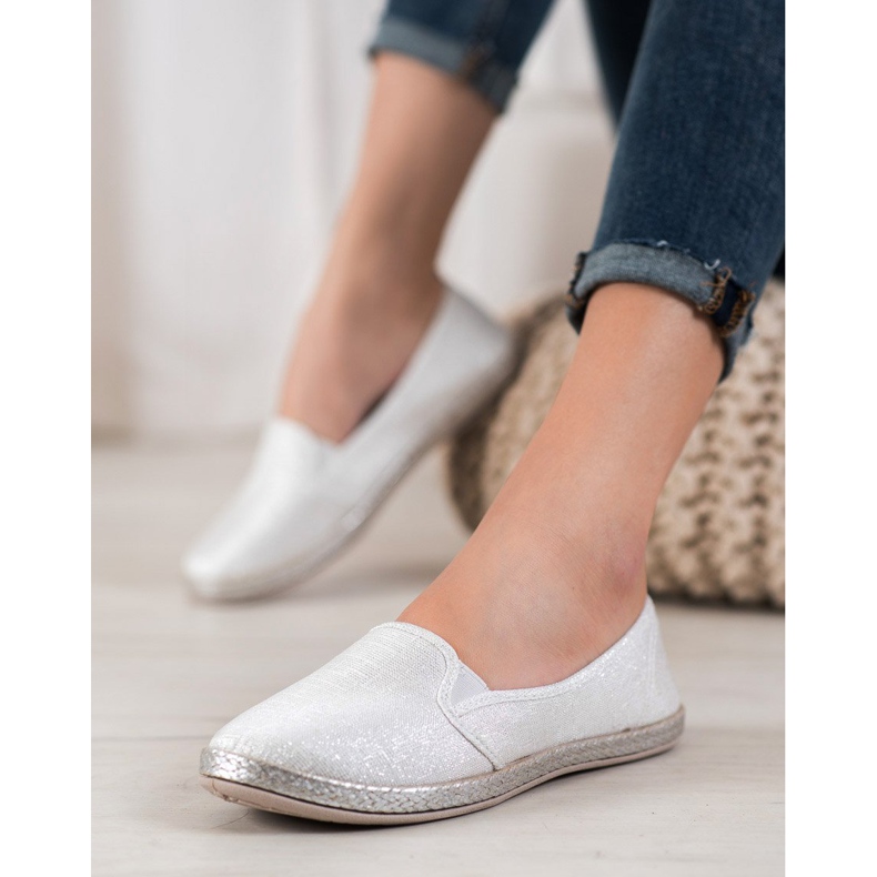 SHELOVET Wygodne Buty Slip On białe 1
