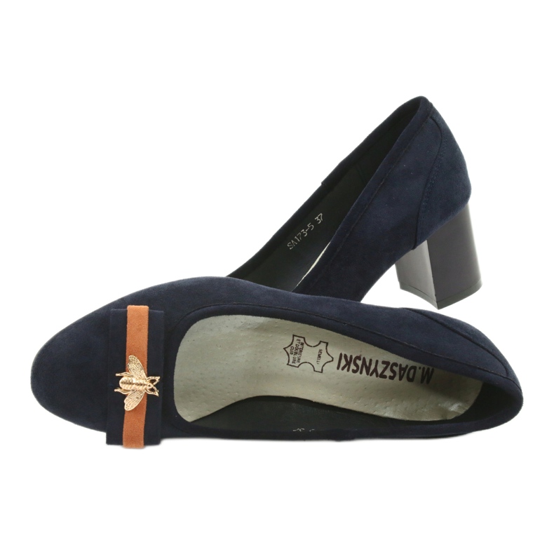 M.Daszyński Granatowe czółenka damskie Mucha Daszyński SA173 5