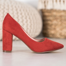 Ideal Shoes Łososiowe Czółenka Na Obcasie wielokolorowe pomarańczowe 2