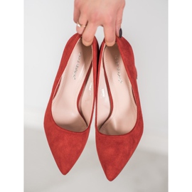 Ideal Shoes Łososiowe Czółenka Na Obcasie wielokolorowe pomarańczowe 5