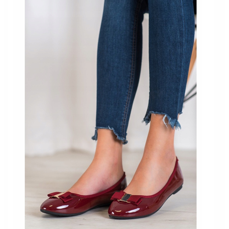 Fama Lakierowane Baleriny Z Kokardą czerwone 1