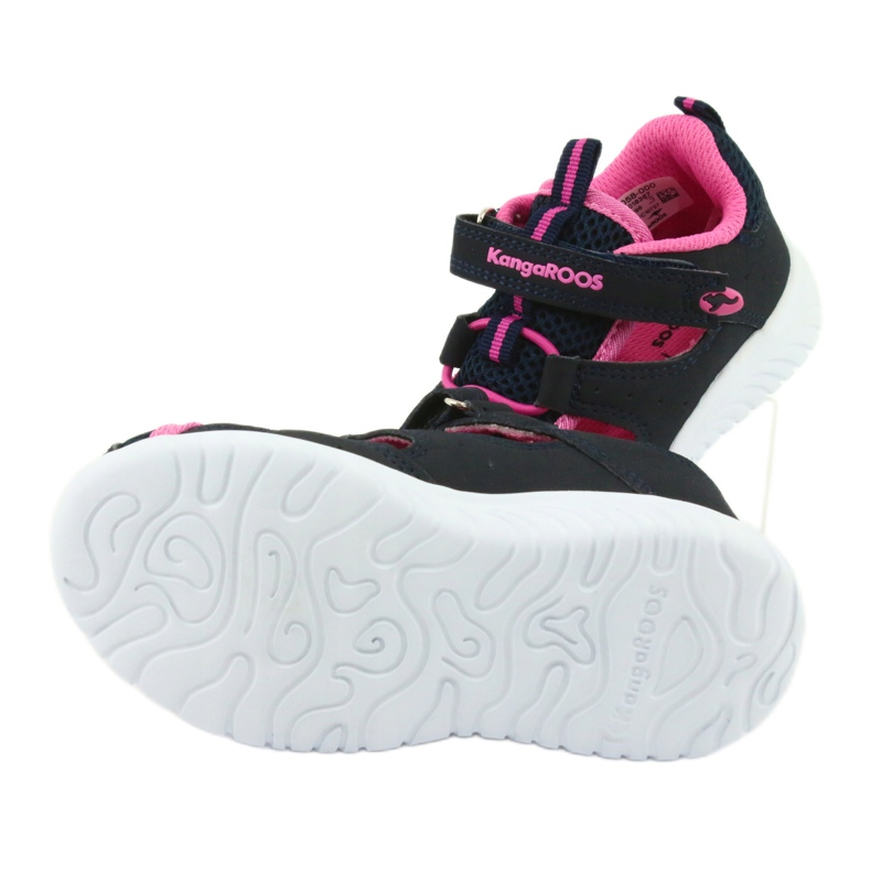 Sandałki z piętą na rzepy KangaRoos 02058 dk navy granatowe różowe 5