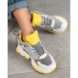 Seastar Stylowe Sneakersy Z Efektem Holo wielokolorowe żółte 1