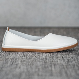 Skórzane Buty Slip On VINCEZA białe 2