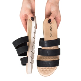 Czarne Klapki VINCEZA 1