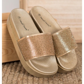 SHELOVET Klapki Na Platformie żółte 1