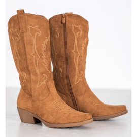 Seastar Wysokie Kowbojki Ze Wzorem brązowe 1