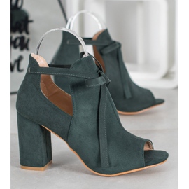 Wiązane Botki Open Toe VINCEZA zielone 1