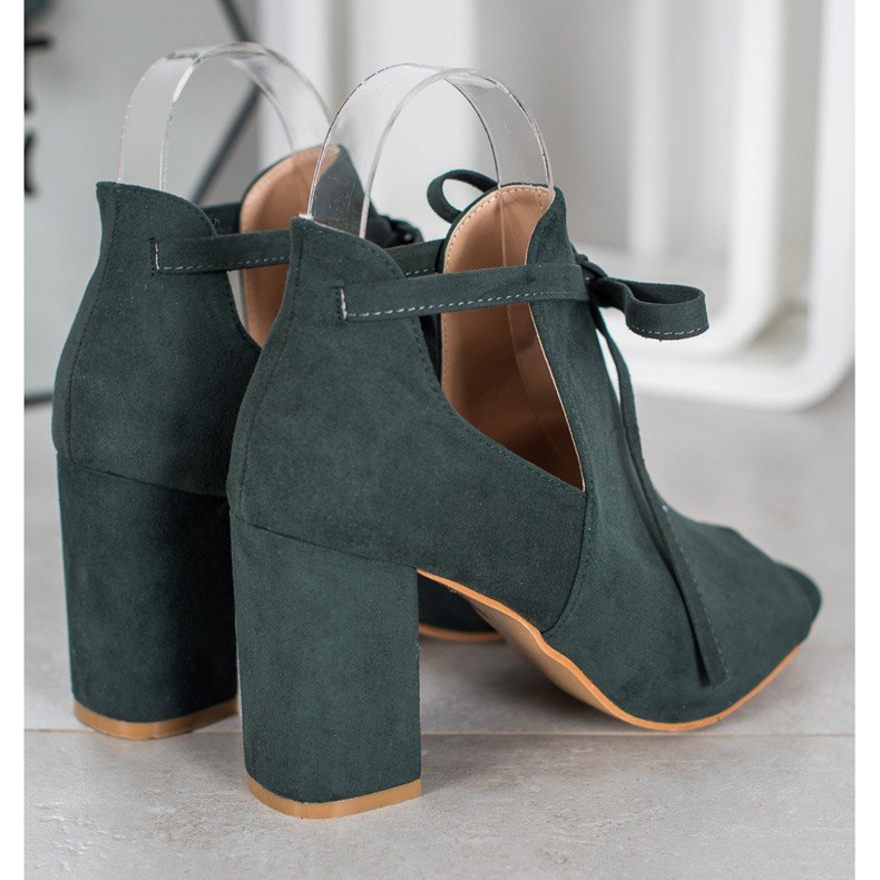 Wiązane Botki Open Toe VINCEZA zielone 2